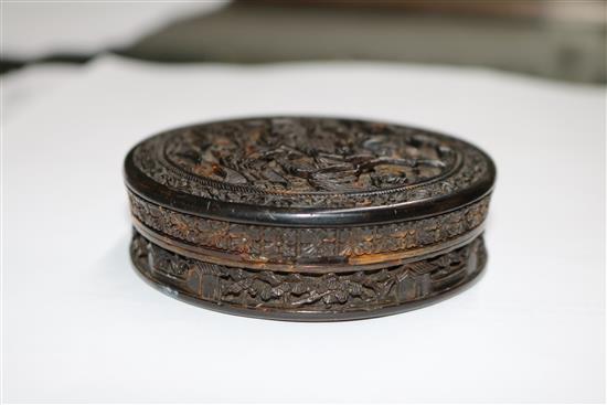 A 19th century Chinese tortoiseshell snuff box